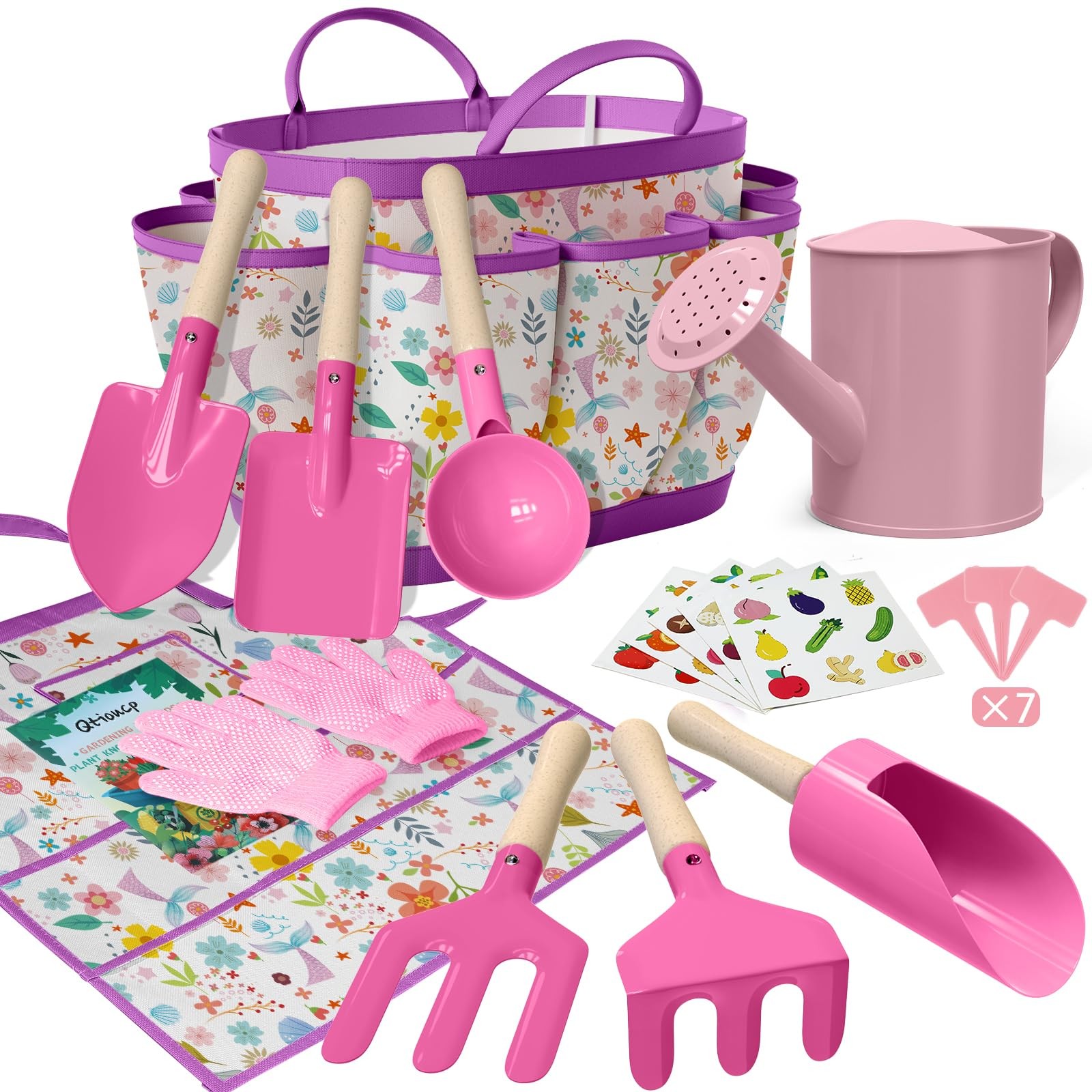 Kids Gardening Set 14Pcs Gardening Tools for Kids with Tote Bag,Watering Can,…