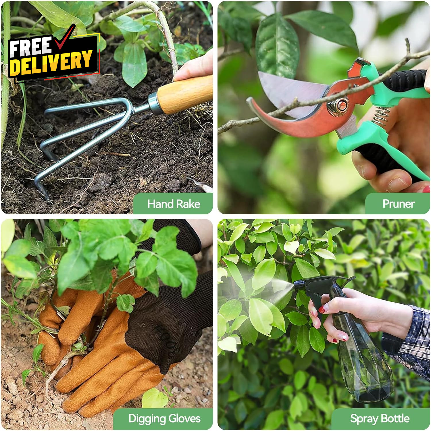 Gardening Tools 9 Piece Heavy Duty Gardening Hand Tools with Fashion and Durable
