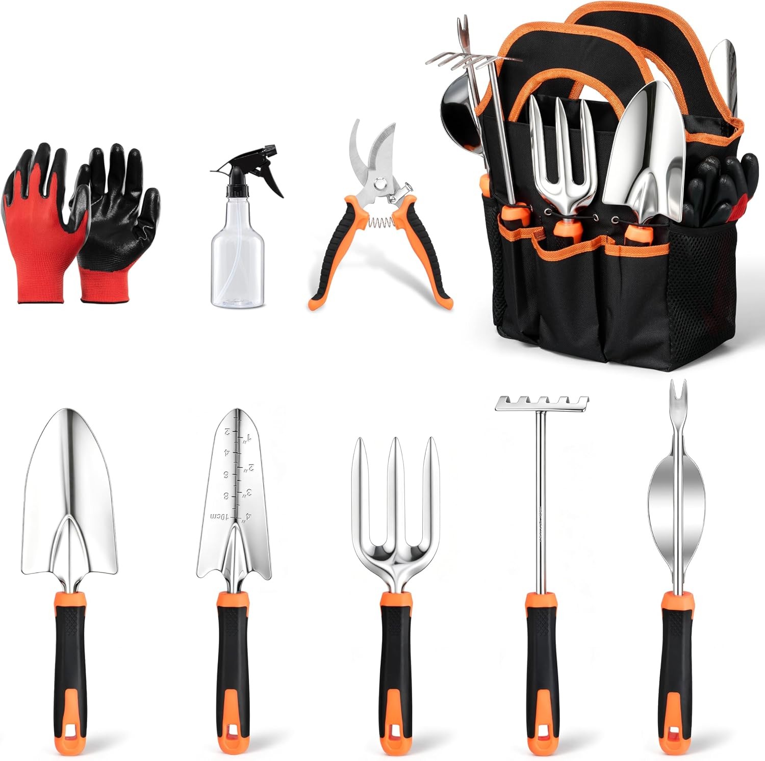 Stainless Steel Heavy Duty Gardening Tools Set With Storage Bag For Gardeners