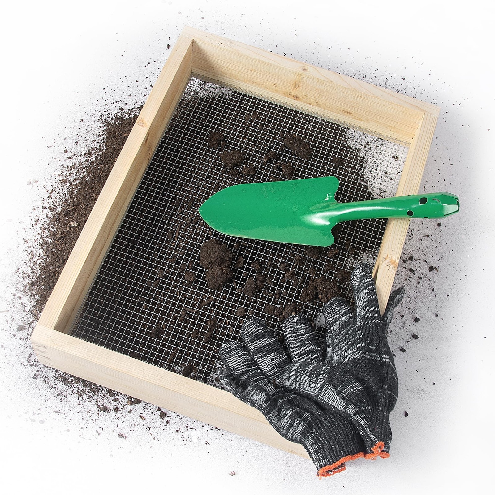 15.74″ x 11.81″ Soil Sifter – Steel Wire Mesh & Natural Wood Dirt Sifter for …