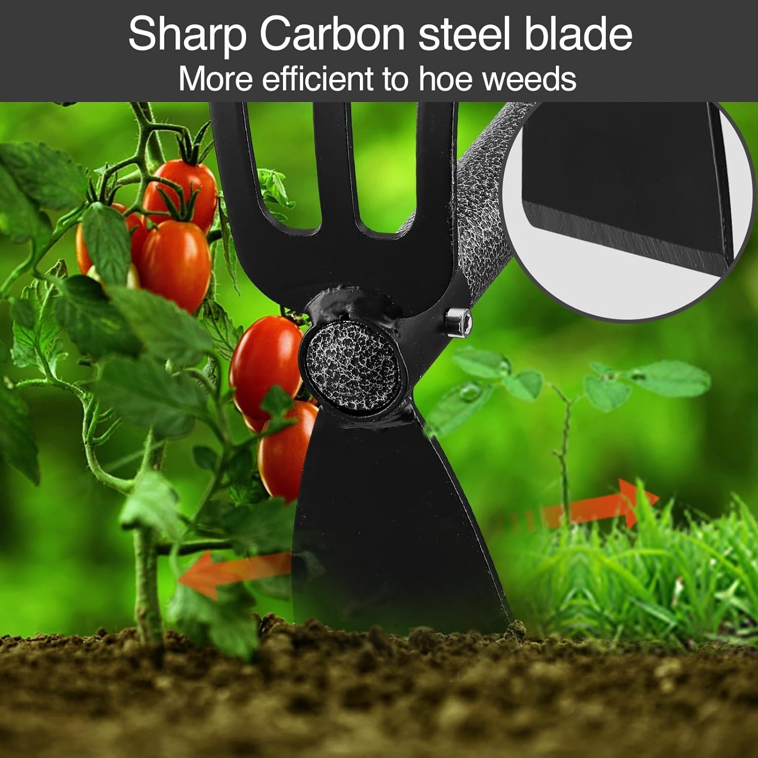 Ergonomic Gardening Hoe & Hand Tiller with 45-Inch – Durable & Lightweight