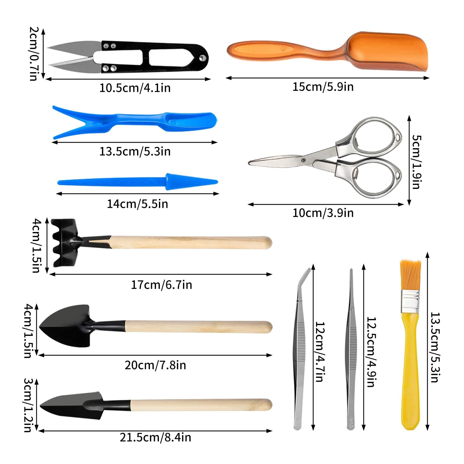 Mini Garden Tool Set 12 PCS Portable Gardening Hand Tools Multiple Miniature