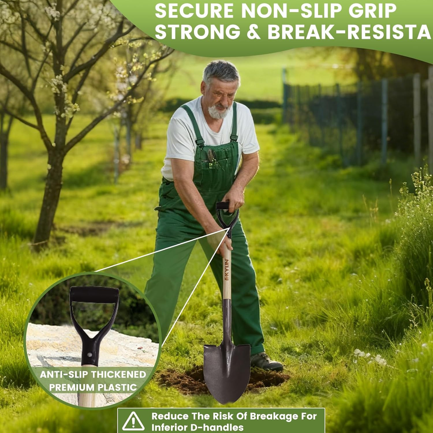 Multi-Purpose Garden Spade Shovels Set for Digging and Transfer with Durable Har