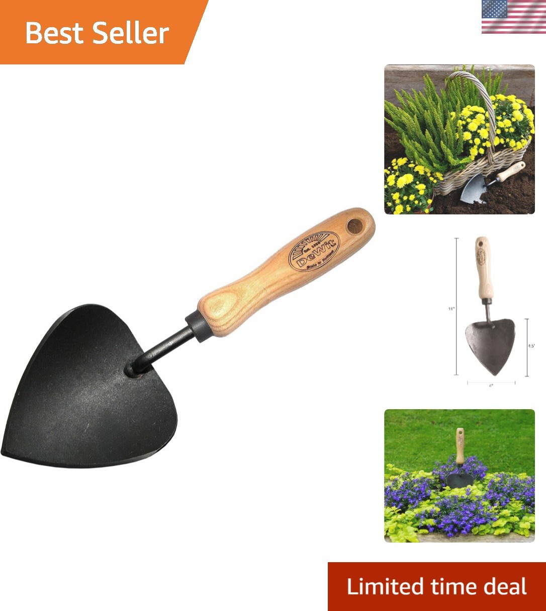 Lifetime Guaranteed Potting Trowel – Tempered Boron Steel & 11” Ergonomic Design