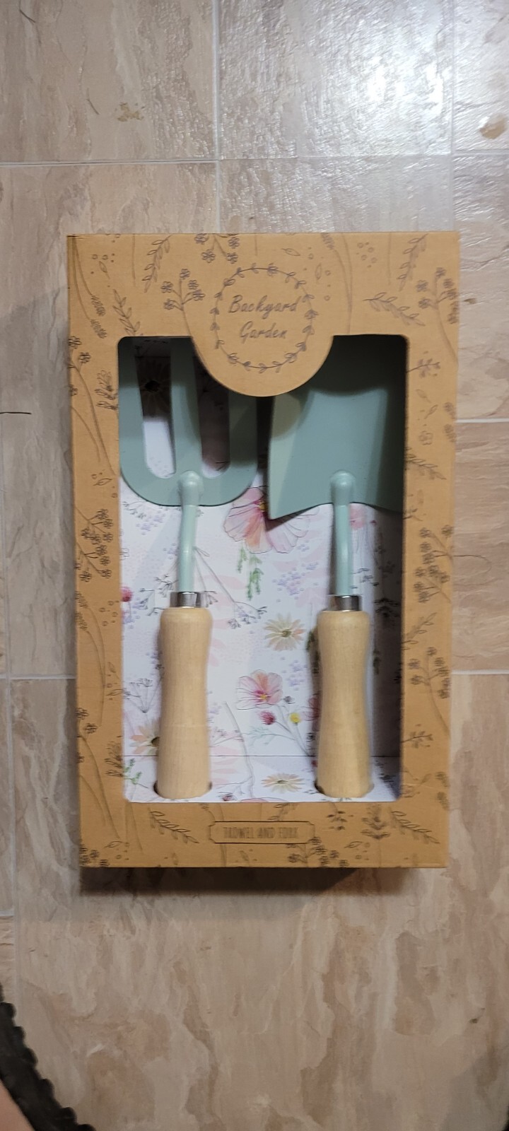 Backyard garden trowel and fork