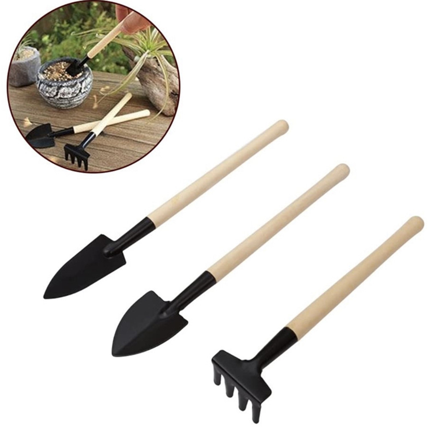 14PCS Mini Garden Tools Set For Bonsai Succulent Transplanting