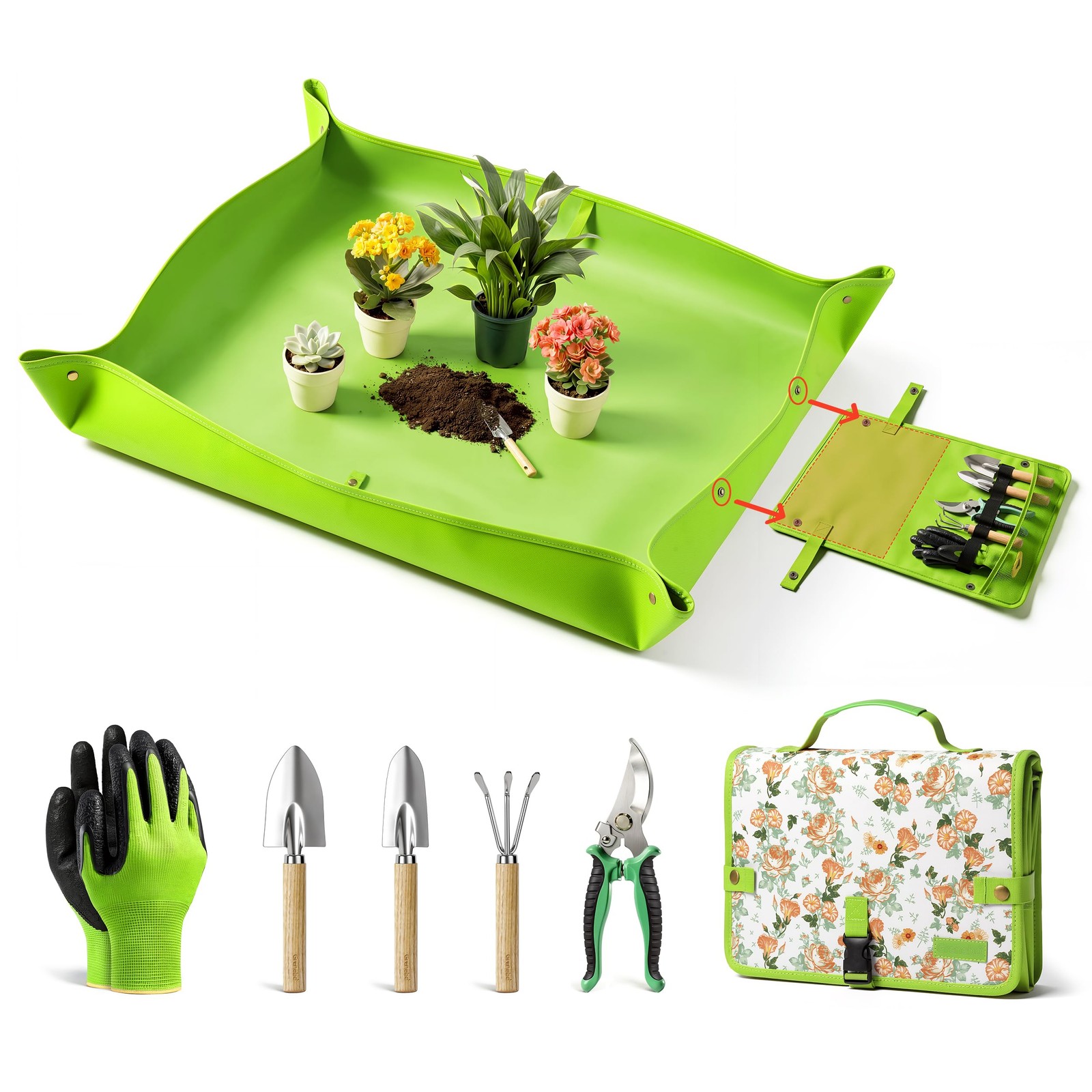 7-Piece Gardening Tools Set, Gift for Women, Beginners, Tools Kit with Plant …