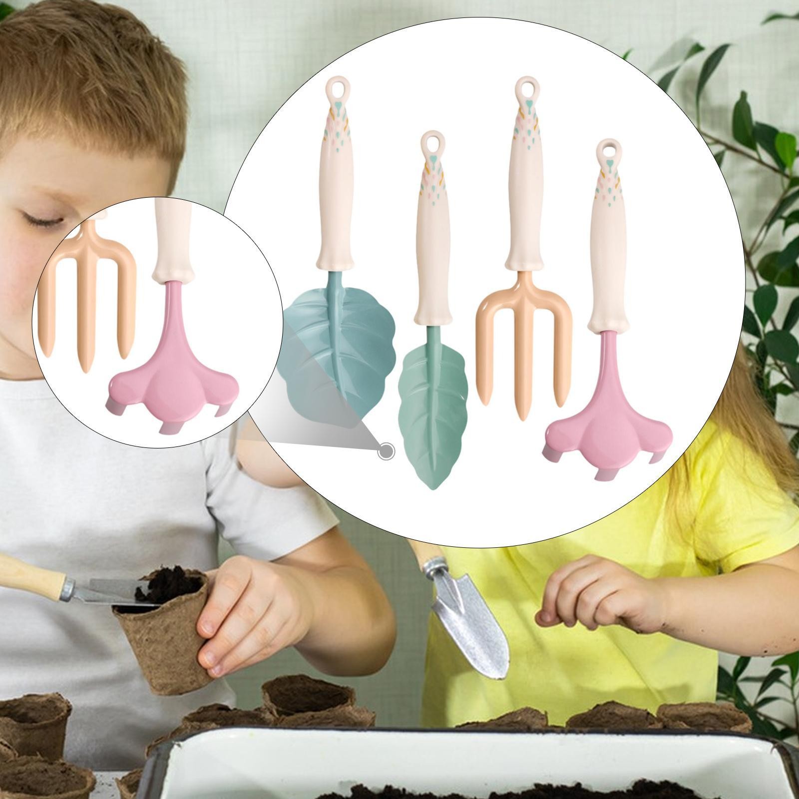 4Pcs Little Gardener Tool Set Sturdy Accessories for Kids Girl Boys Children