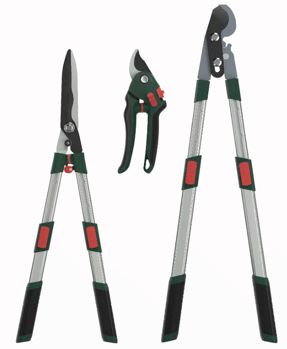 3-Piece Garden Tool Set with Extendable Handles, Lopper, Shears & Pruner