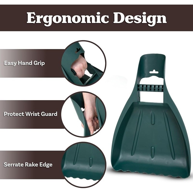 Lightweight Leaf Scoops Hand Rakes Easy Yard Work W/ Wrist Guards All Ages New
