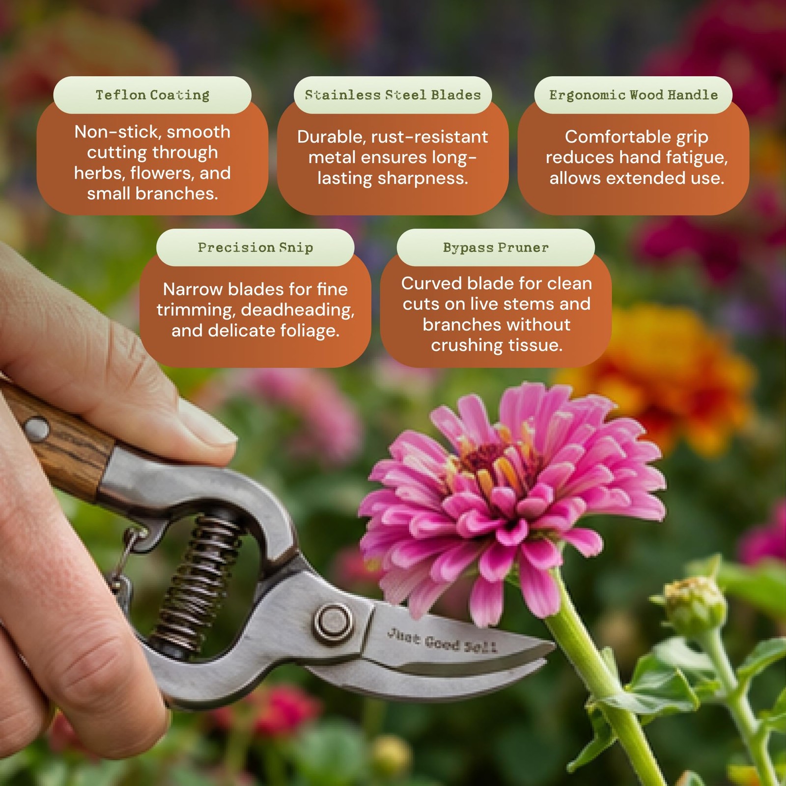 Garden Pruning Kit – Bypass Pruner and Precision Snips Set for Gardening, Pla…