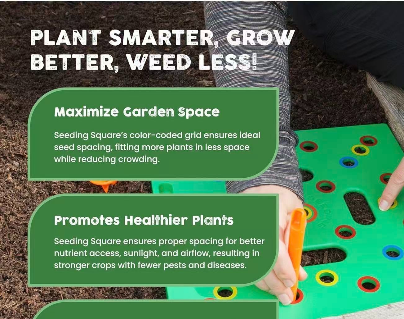 Seed and Seedling Spacer Tool for Bigger Harvests, Organized Plants & Fewer W…