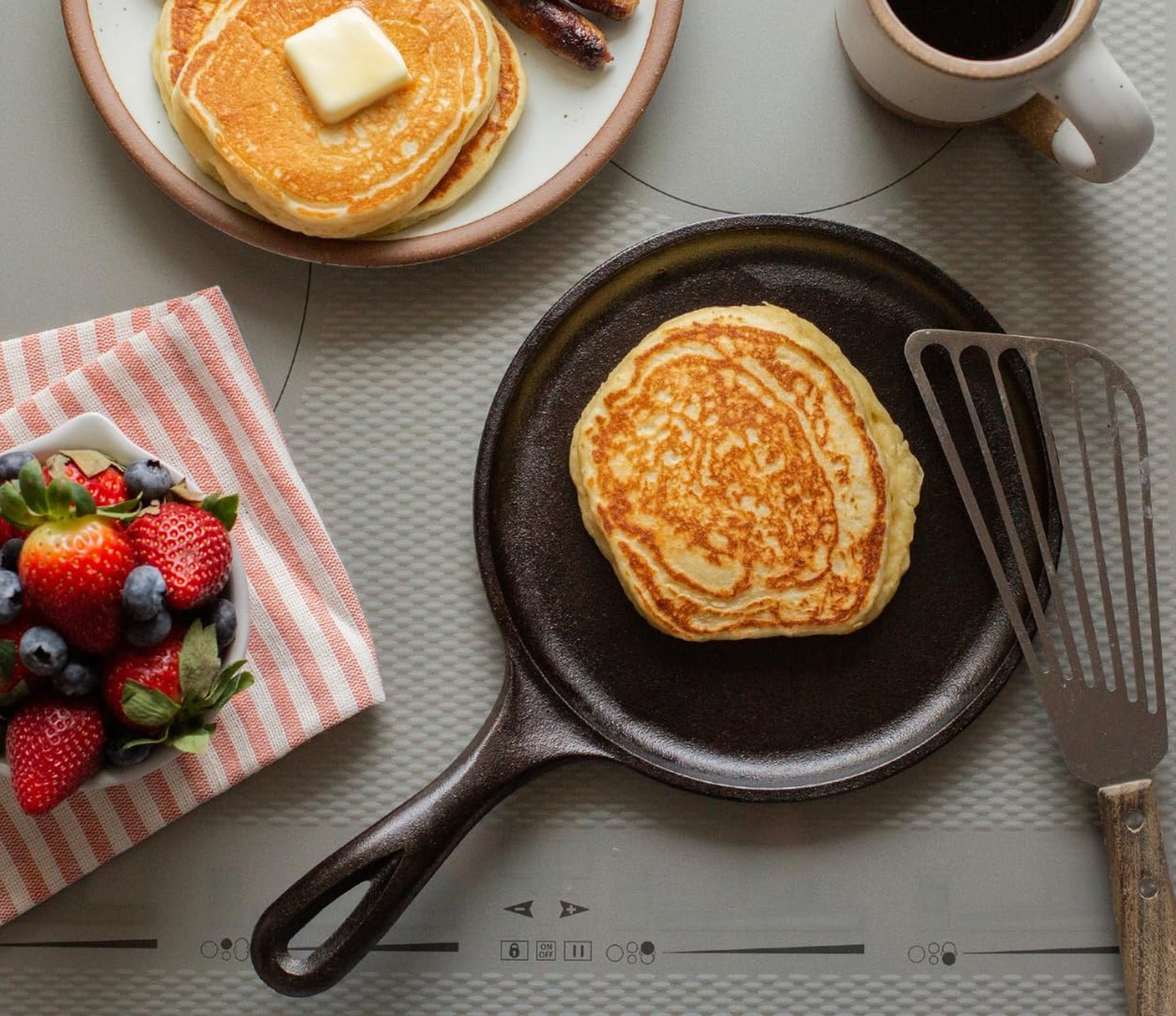 Lodge Pre-Seasoned Cast Iron 5 Piece Set, Black Bundle