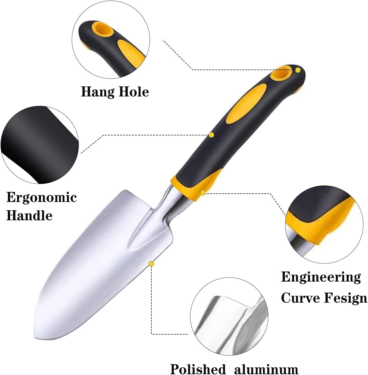 Garden Trowel Hand Shovel, Small Gardening Tools Aluminum Heavy Duty Garden S…