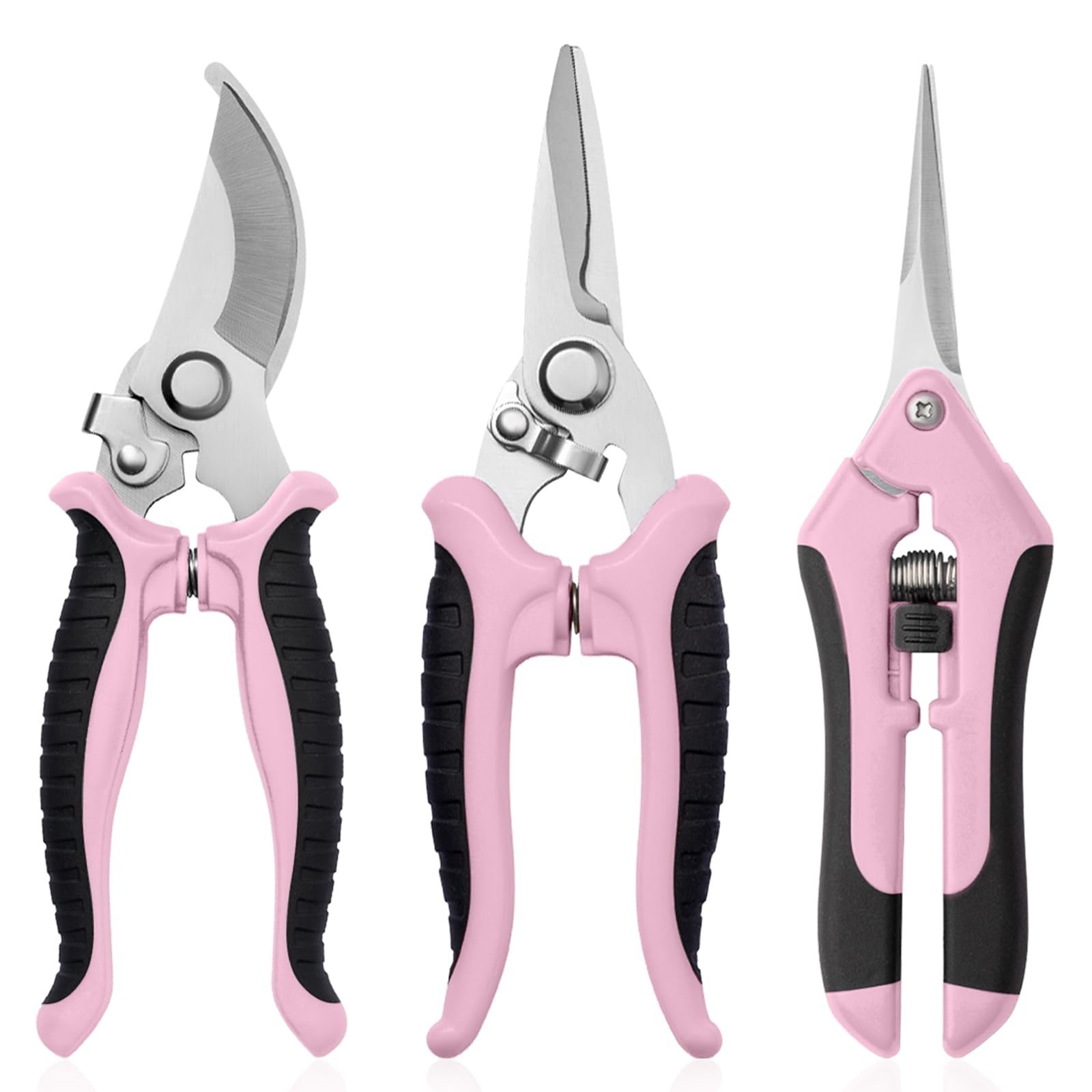 3 Pack Garden Pruning Shears, Stainless Steel Shears, Gardening Shears Scisso…