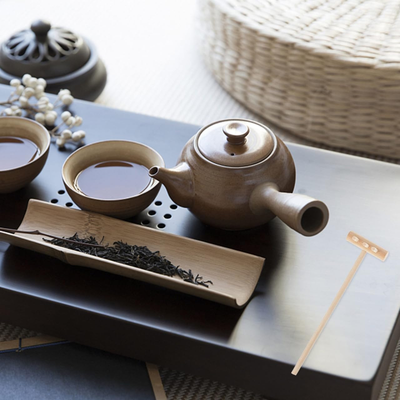 8Pcs Mini Bamboo Zen Garden Rake Set for Meditation and Tabletop Sand Garden Dec