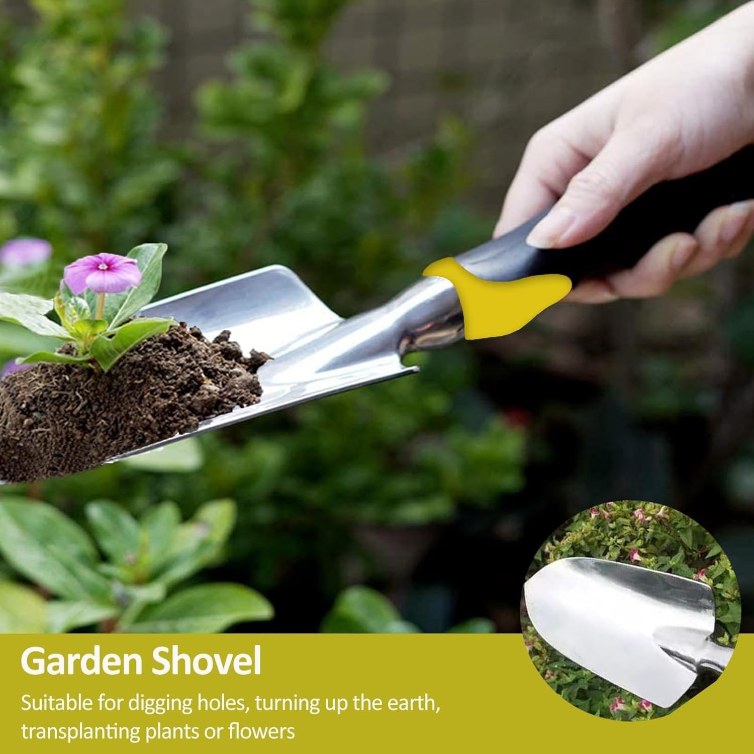 Garden Tool Set, 3 Piece Gardening Tools Includes Garden Trowel, Transplant T…