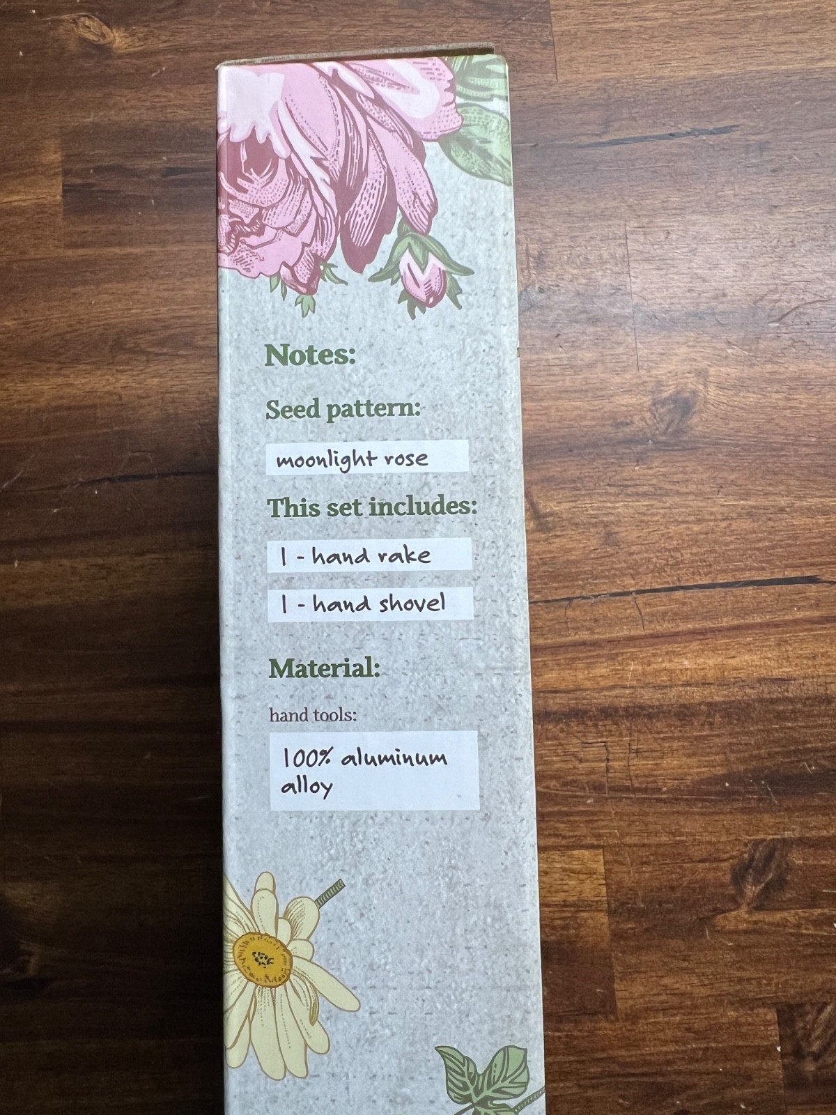 Seed & Sprout Gardening Tool Set Hand Rake & Shovel Moonlight Rose Floral