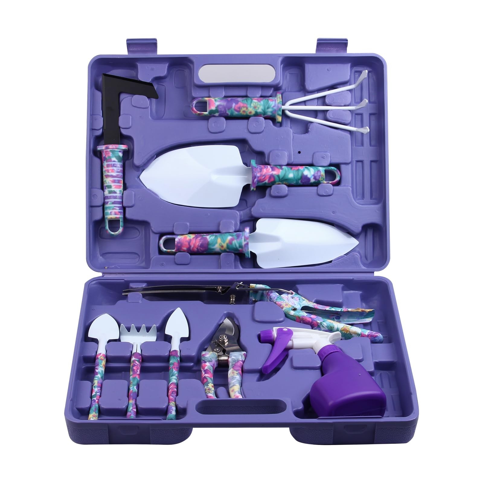 Garden Tools Set, 10 Pieces Gardening Tools with Floral Print, Ergonomic Hand…