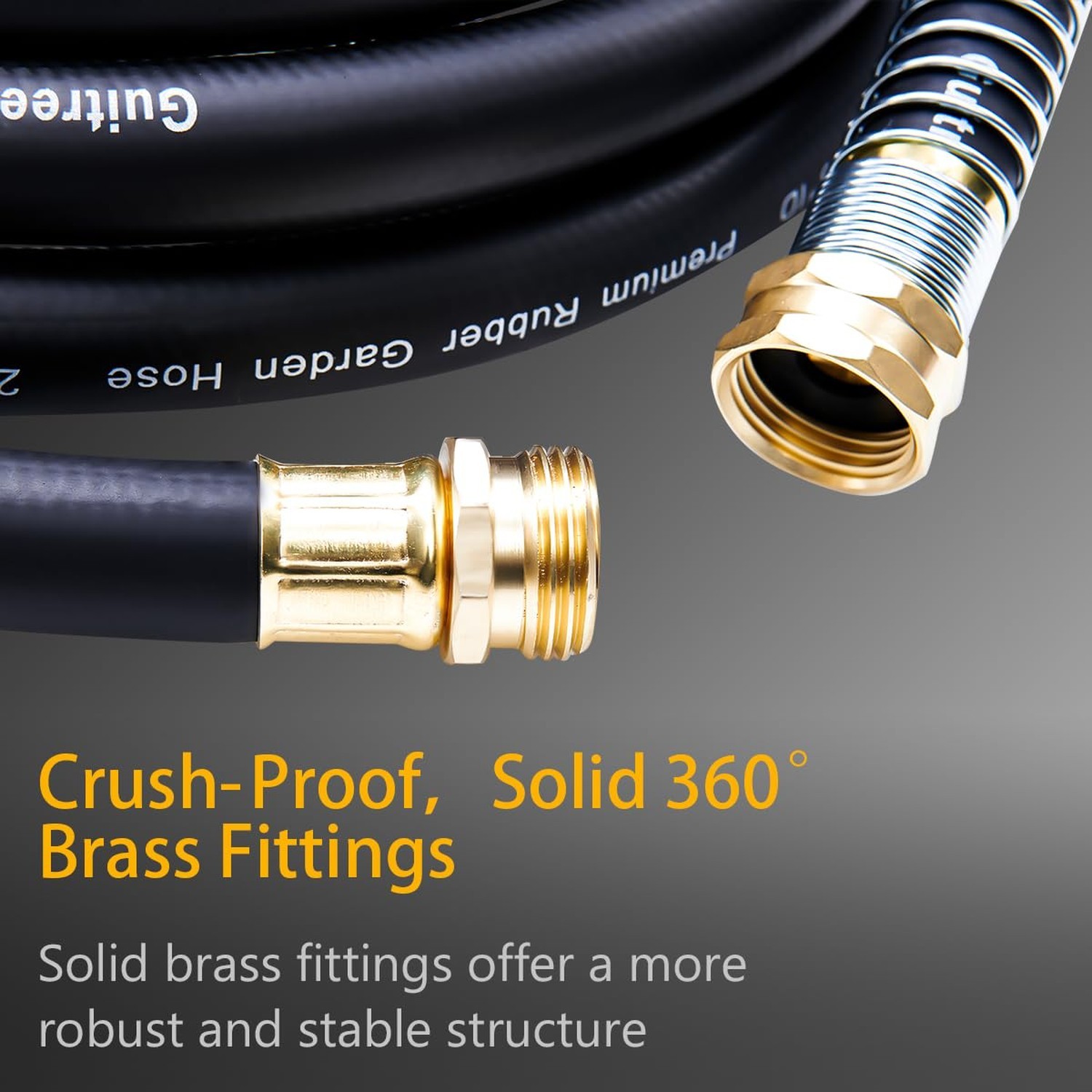 Guitrees 100FT 5/8 Heavy Duty Rubber Garden Hose – 300psi Working, 1000psi Bu…