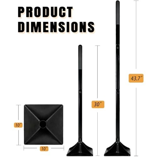 Steel Tamper Tool with 48 inch Handle, 10”x10” Gardening Hand Tools for