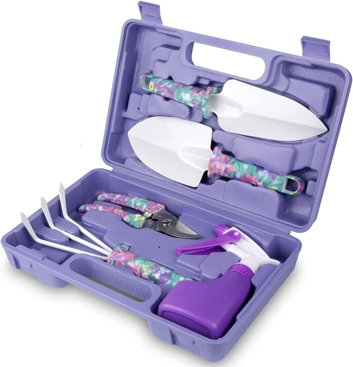 Gardening Tools,5 Pieces Garden Tools with Floral Print, Ergonomic Handle Trowel