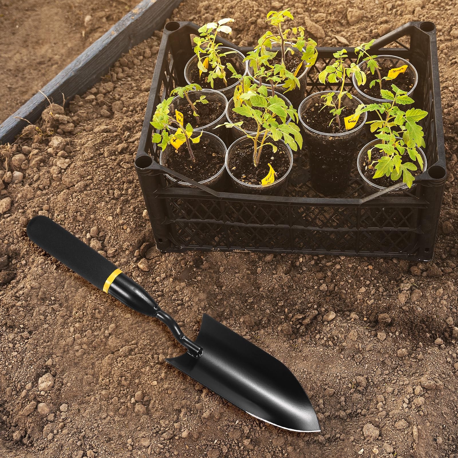 12 Inch Gardening Trowel Manganese Steel Hand Shovel Rubber Handle Digging