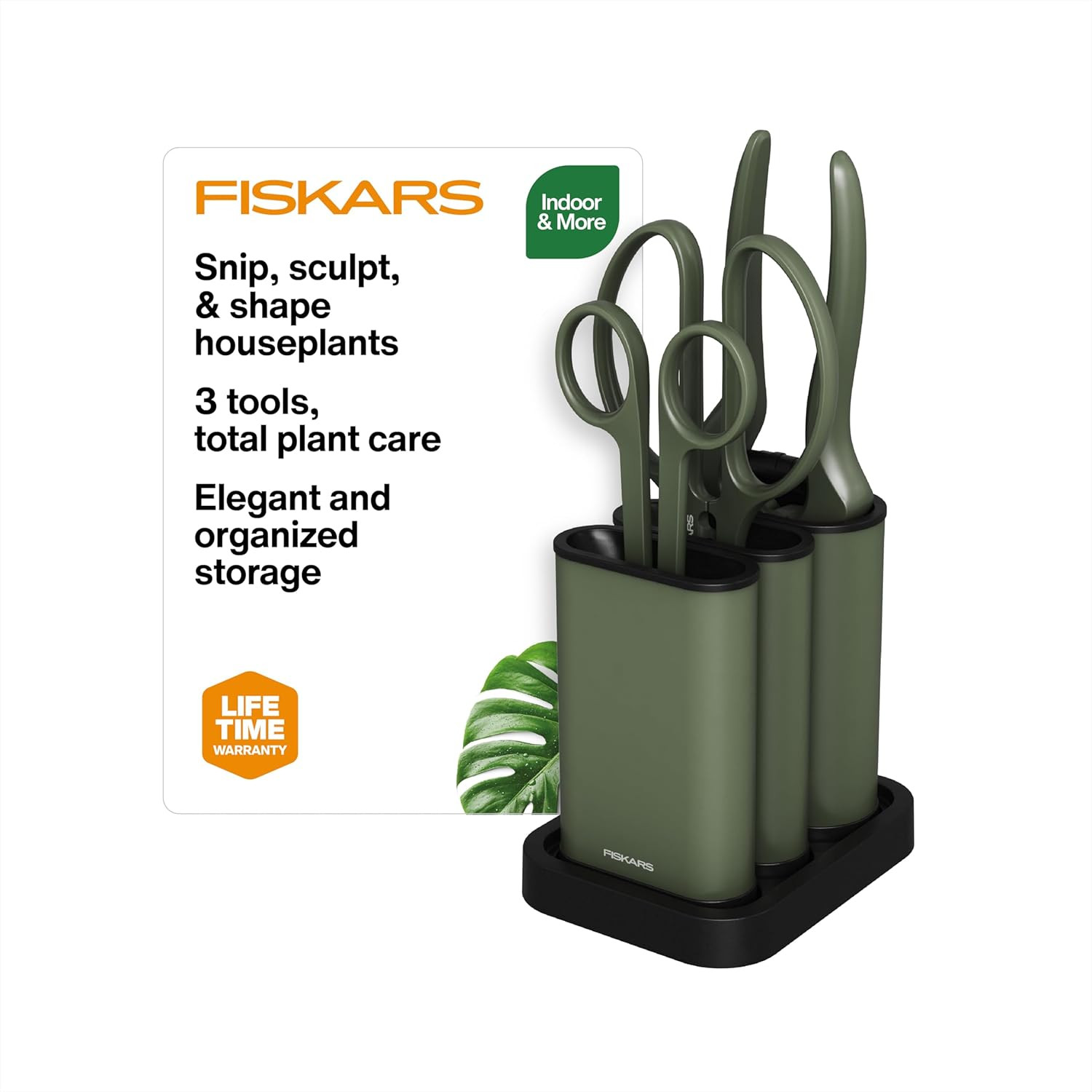 Fiskars Indoor Plant Care 3-Piece Set, Precision Gardening Tools with Nesting St