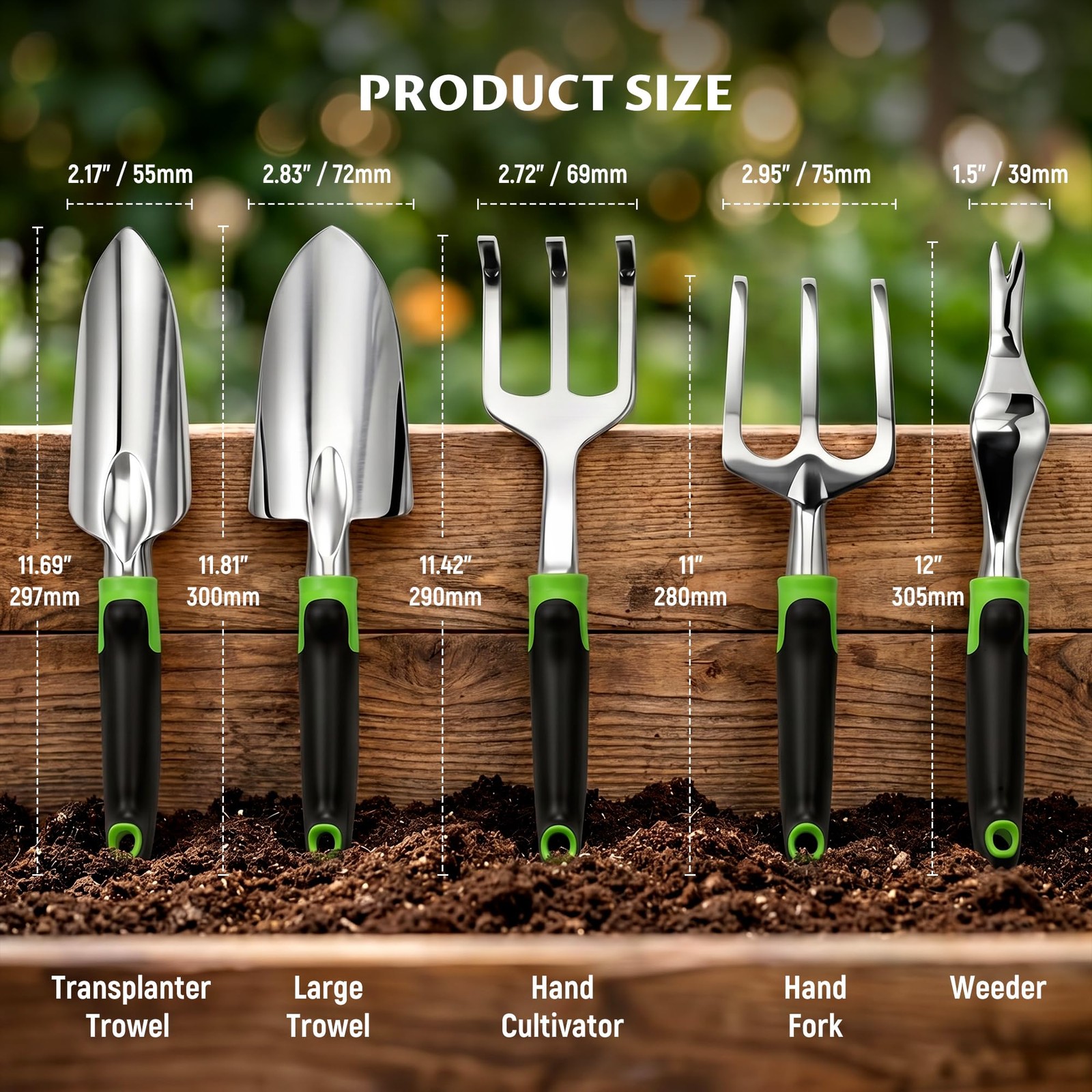 Gardening Tool Set, Heavy Duty Aluminum Alloy Hand Tools, Ergonomic Handle De…