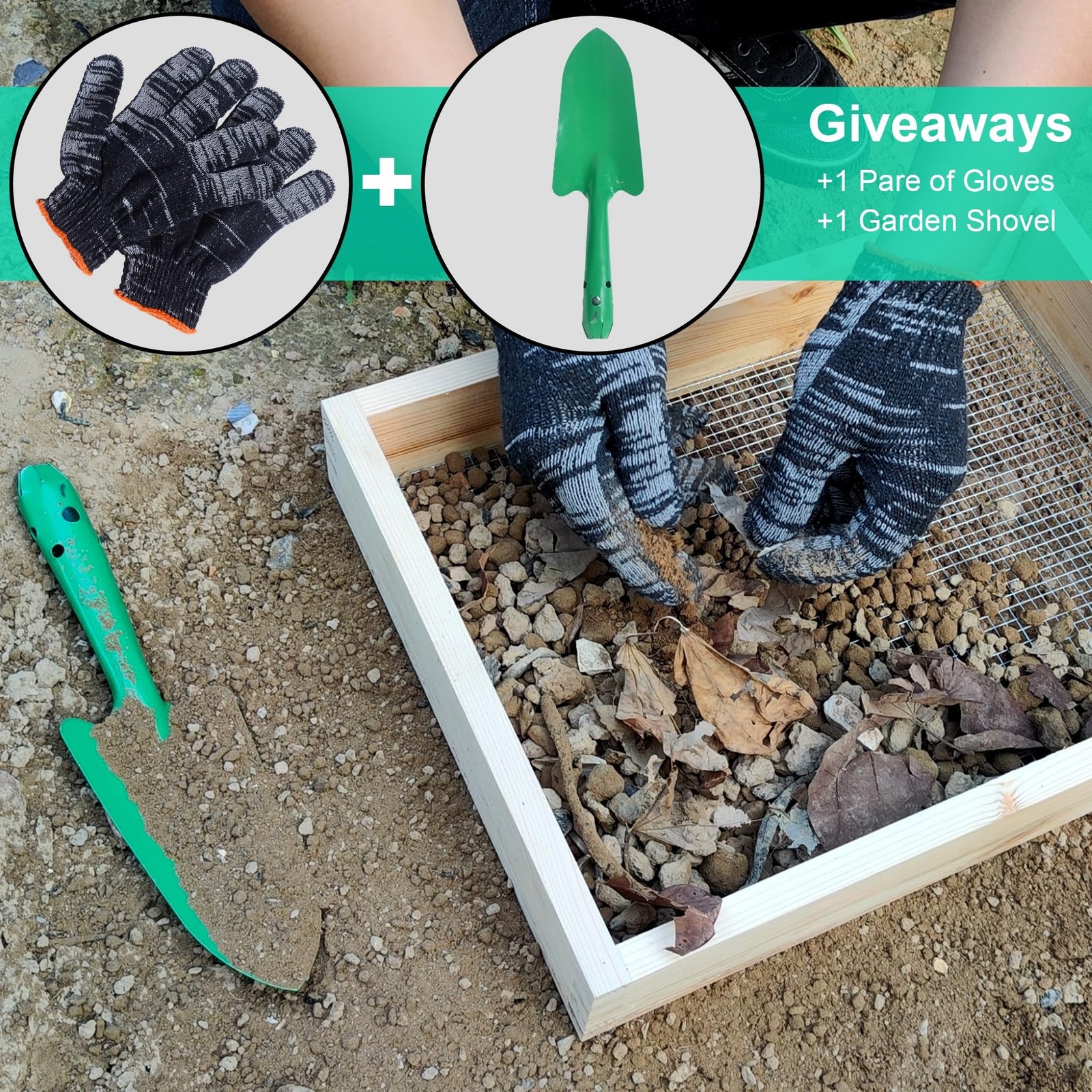 15.74″ x 11.81″ Soil Sifter – Steel Wire Mesh & Natural Wood Dirt Sifter for …