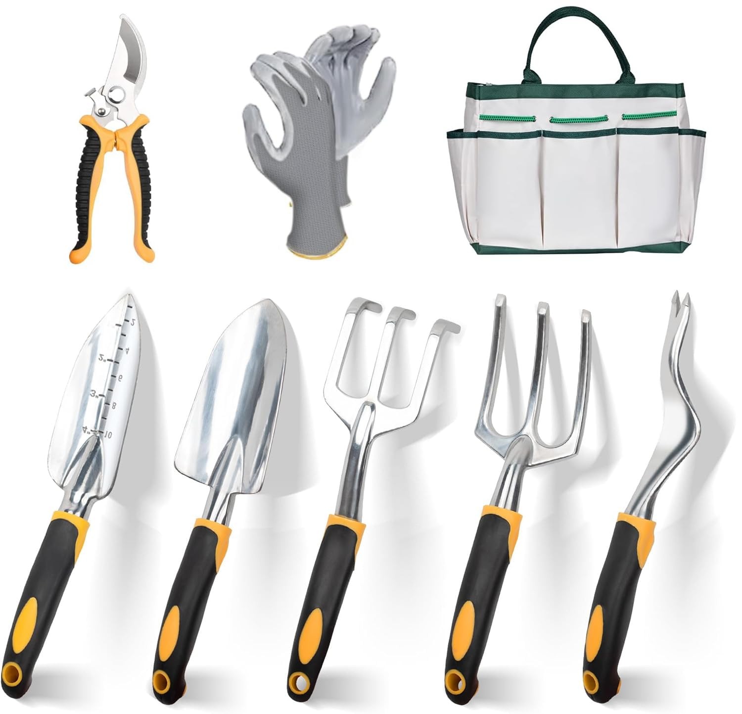 Garden Tools 8 Piece Heavy Duty Gardening Tools Set with Non-Slip Rubber Grip…