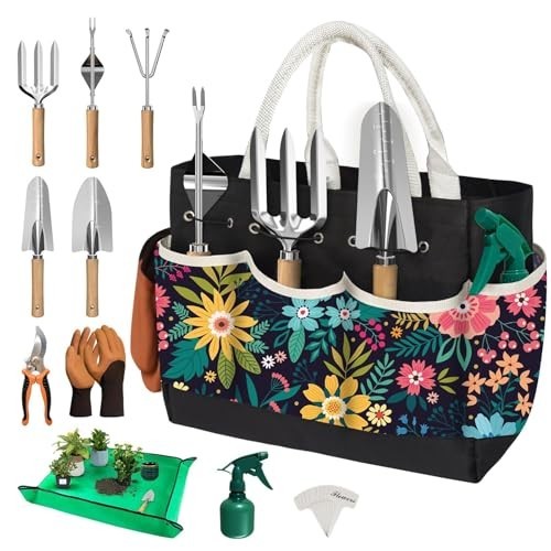 22Pcs Gardening Tools Set for Women Heavy Duty Garden Hand Tool Kit Garden Gifts