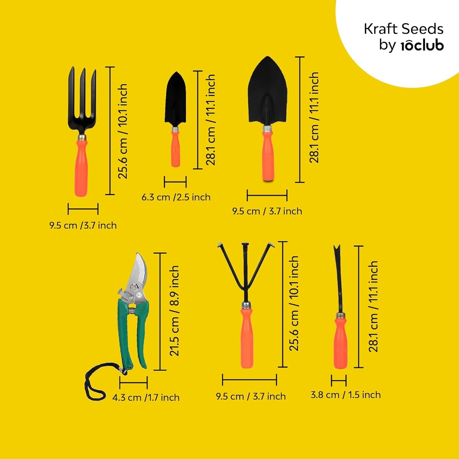 Gardening Tools Kit – 7 Pcs (Cultivator, Fork, Trowels, Weeder, Garden Gloves
