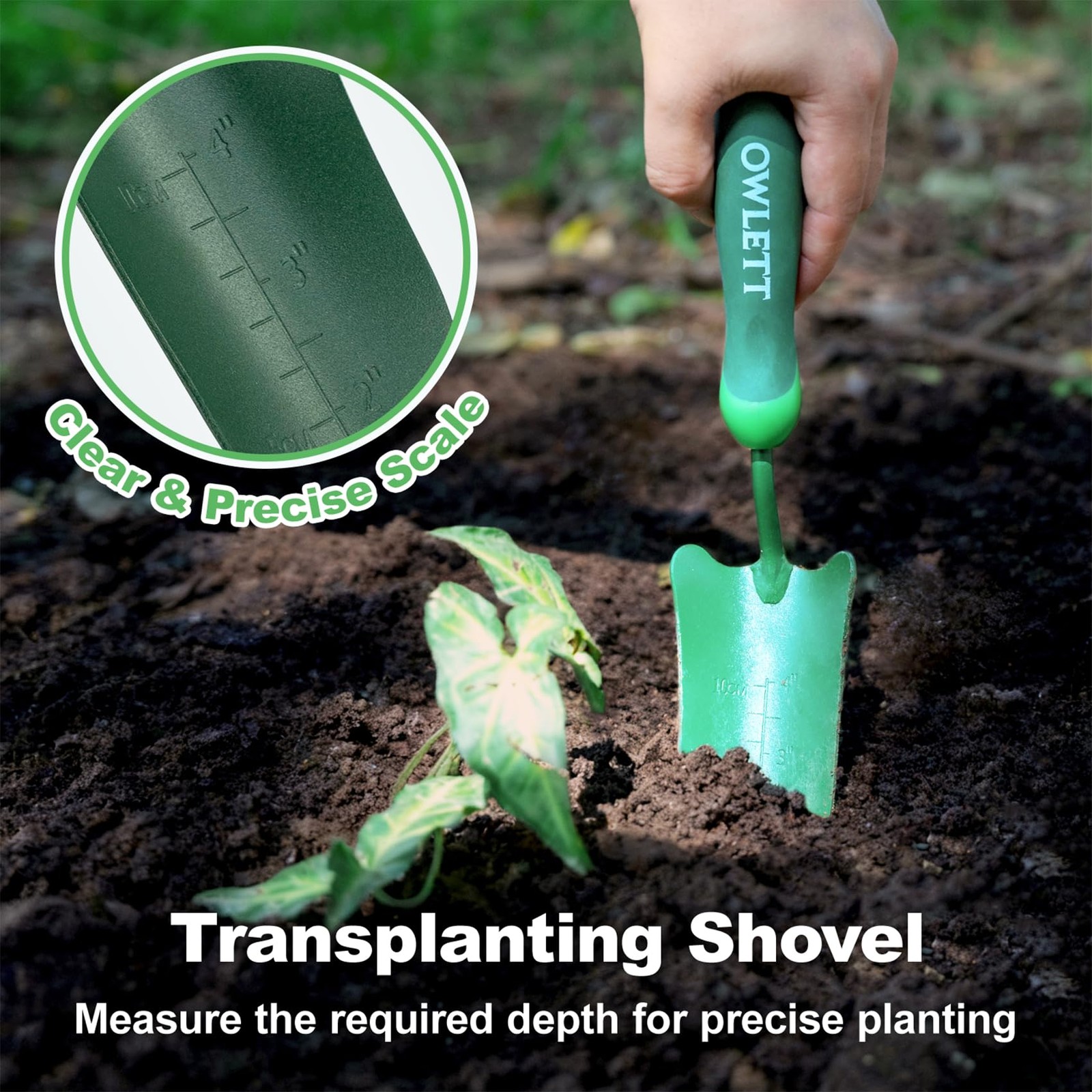 Owlett Garden Trowel with Measurements, High-Hardness Small Hand Shovel with …