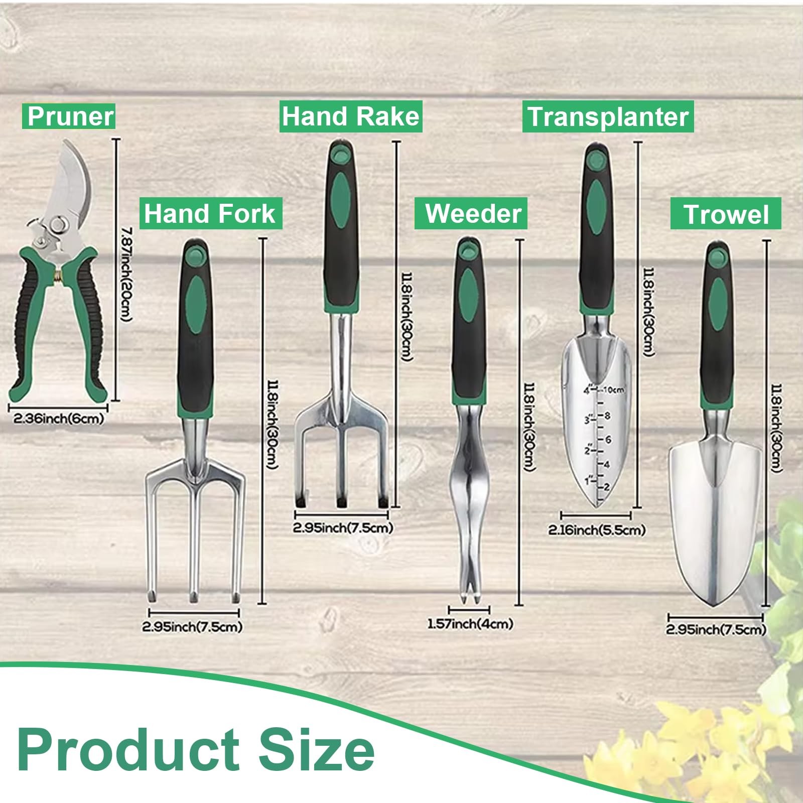 11 PCS Gardening Hand Tools Heavy Duty Stainless Steel Repotting Mat Gift Box