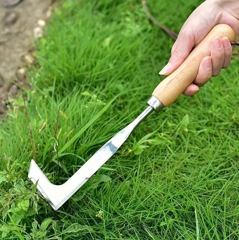 Stainless Steel L-Shaped Weeding Tool for Garden, Patio & Narrow Gaps