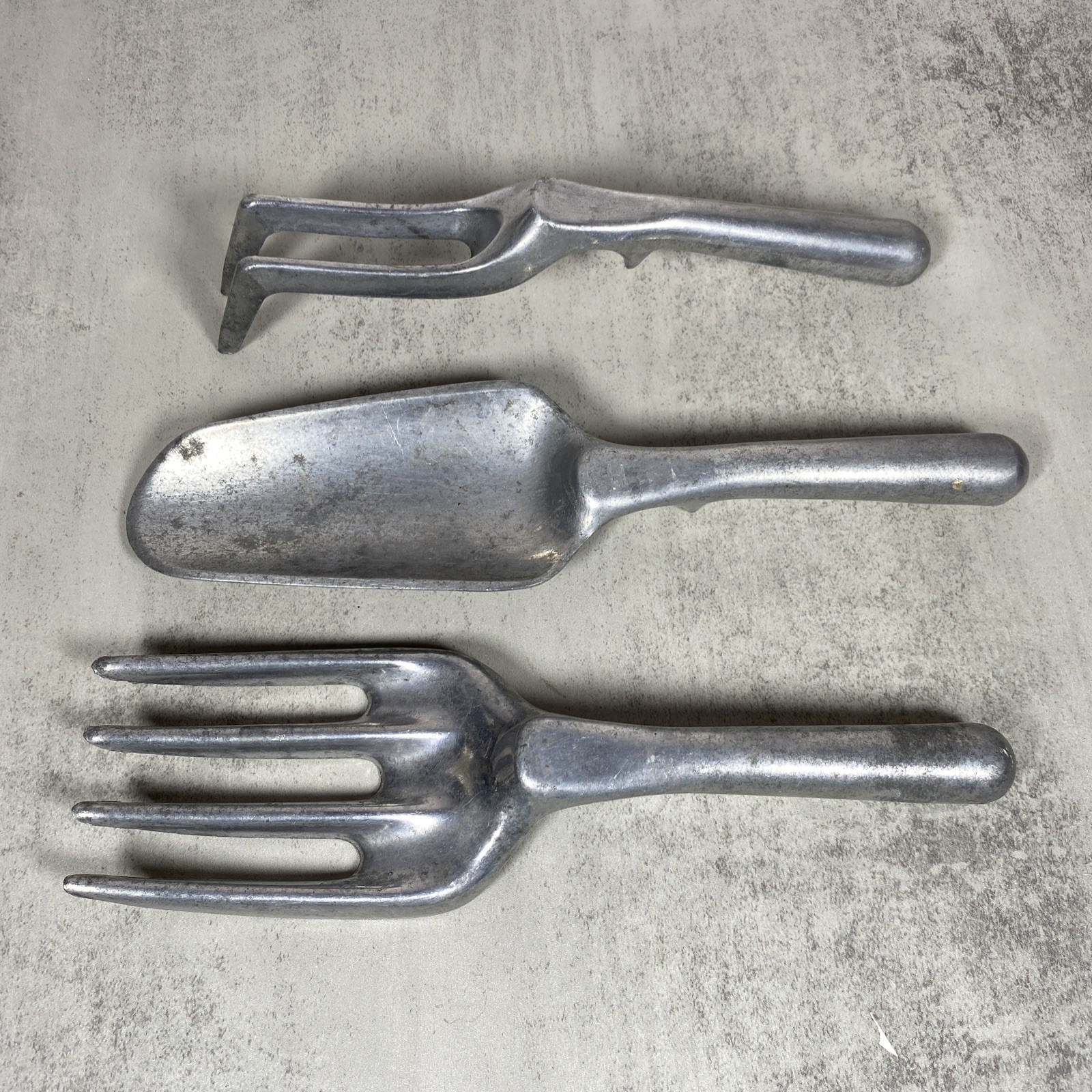 Vintage Set of 3 Allen Simpson AS Aluminum Garden Tools Made in Canada Hand rake