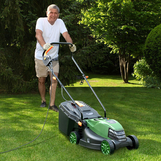 10 AMP 13 Inch Electric Corded Lawn Mower with Collection Box-Black & Green – Co