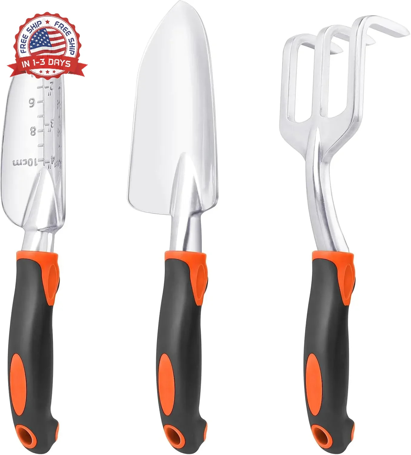 Garden Tools Set, 3 Pack Heavy Duty Gardening Tools Set Include Garden Shovel, T