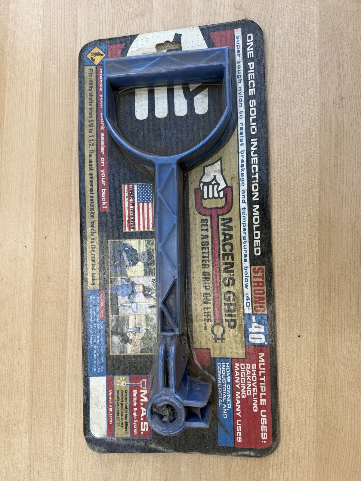 Macen’s Grip Ergonomic Tool Handle – NEW – Fits Shovels, Rakes, Brooms – Made in