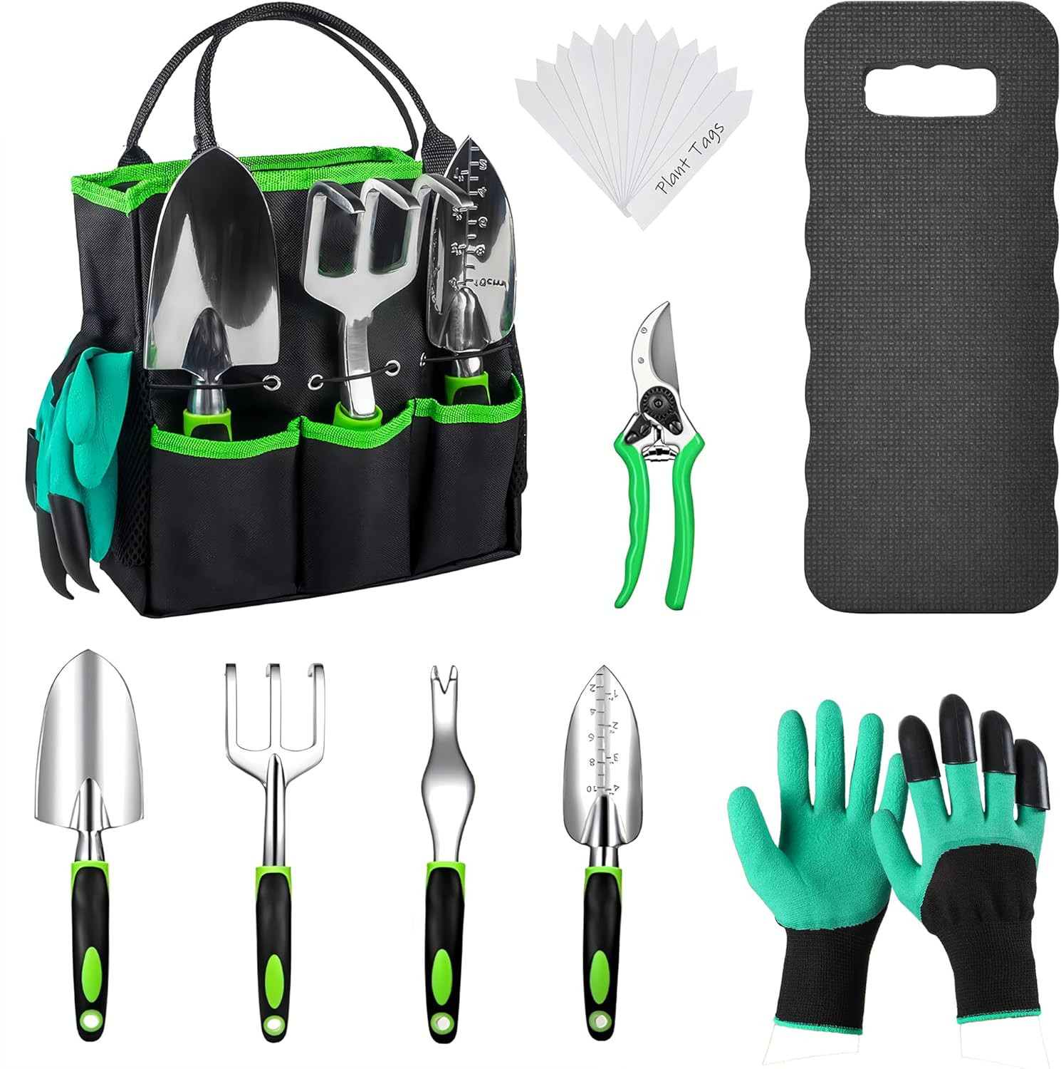Gardening Tools Set, 23-Piece Heavy Duty Ergonomic Garden Hand Tools with Storag