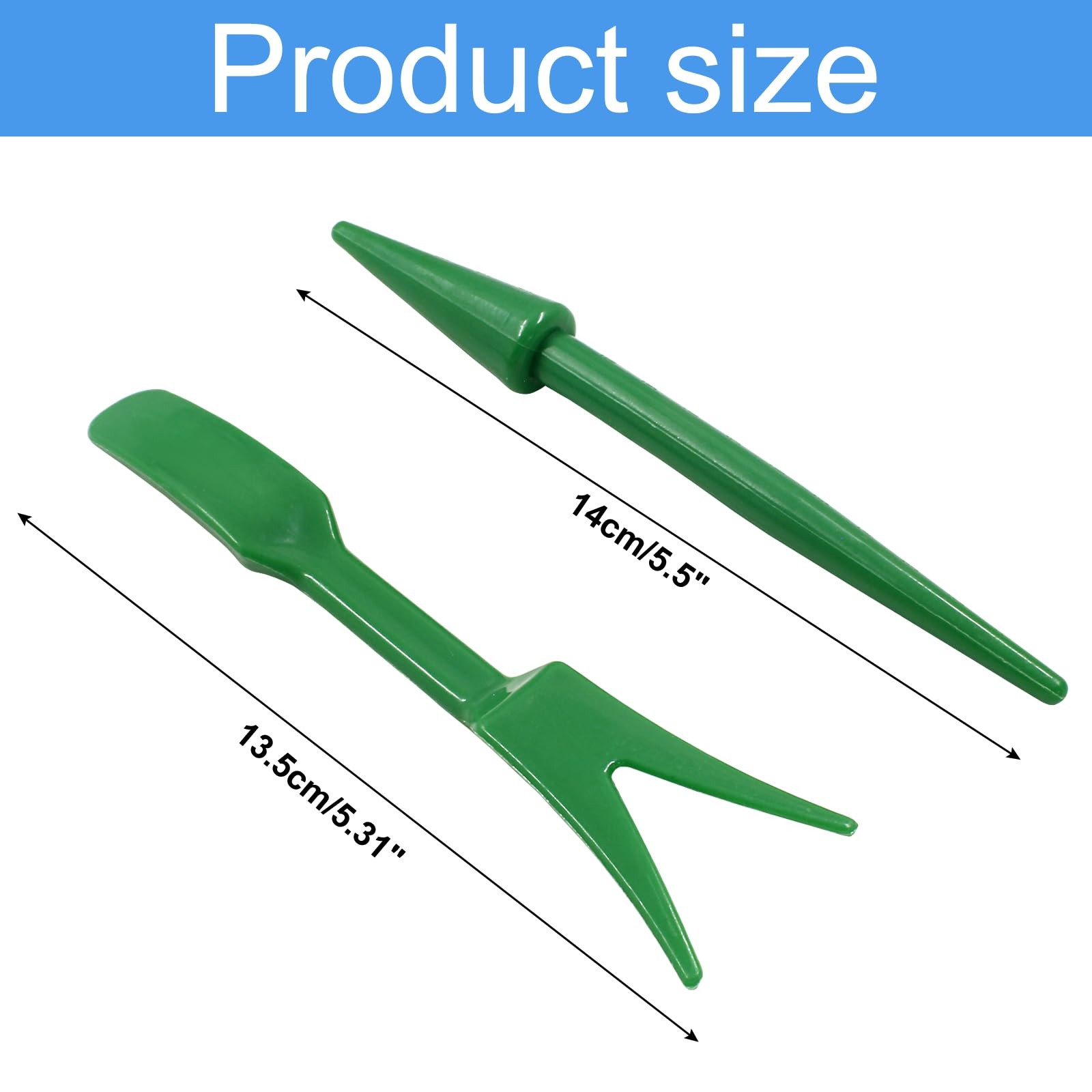 Bivethoi Garden Hand Tools Transplanting Shovel Scoops Kits for Plant Green