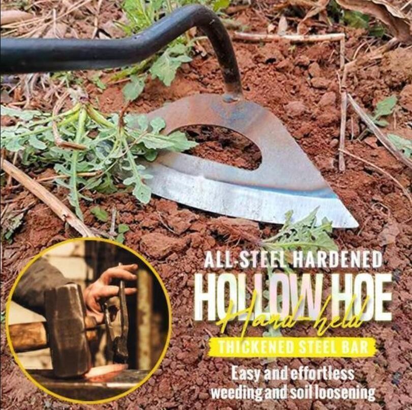 Garden Tool Weeding Rake All-steel Hardened Shovel Weed Puller Hollow Hoe