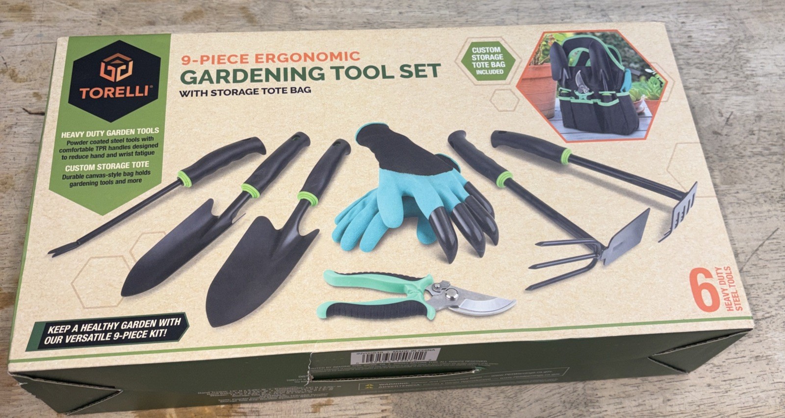 Garden Tools Set, 9 Pcs Gardening Supplies Hand Tool Kit for Women Men Gardener