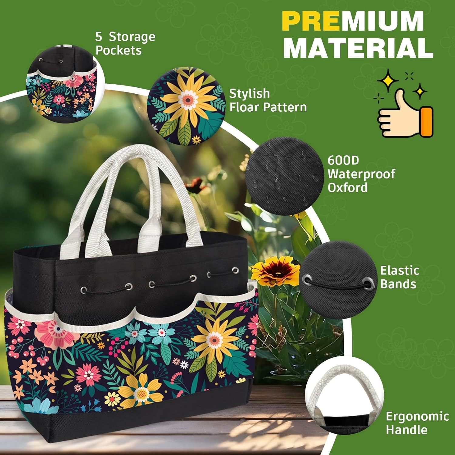 22Pcs Garden Tool Set with Tote Bag for Women Heavy Duty