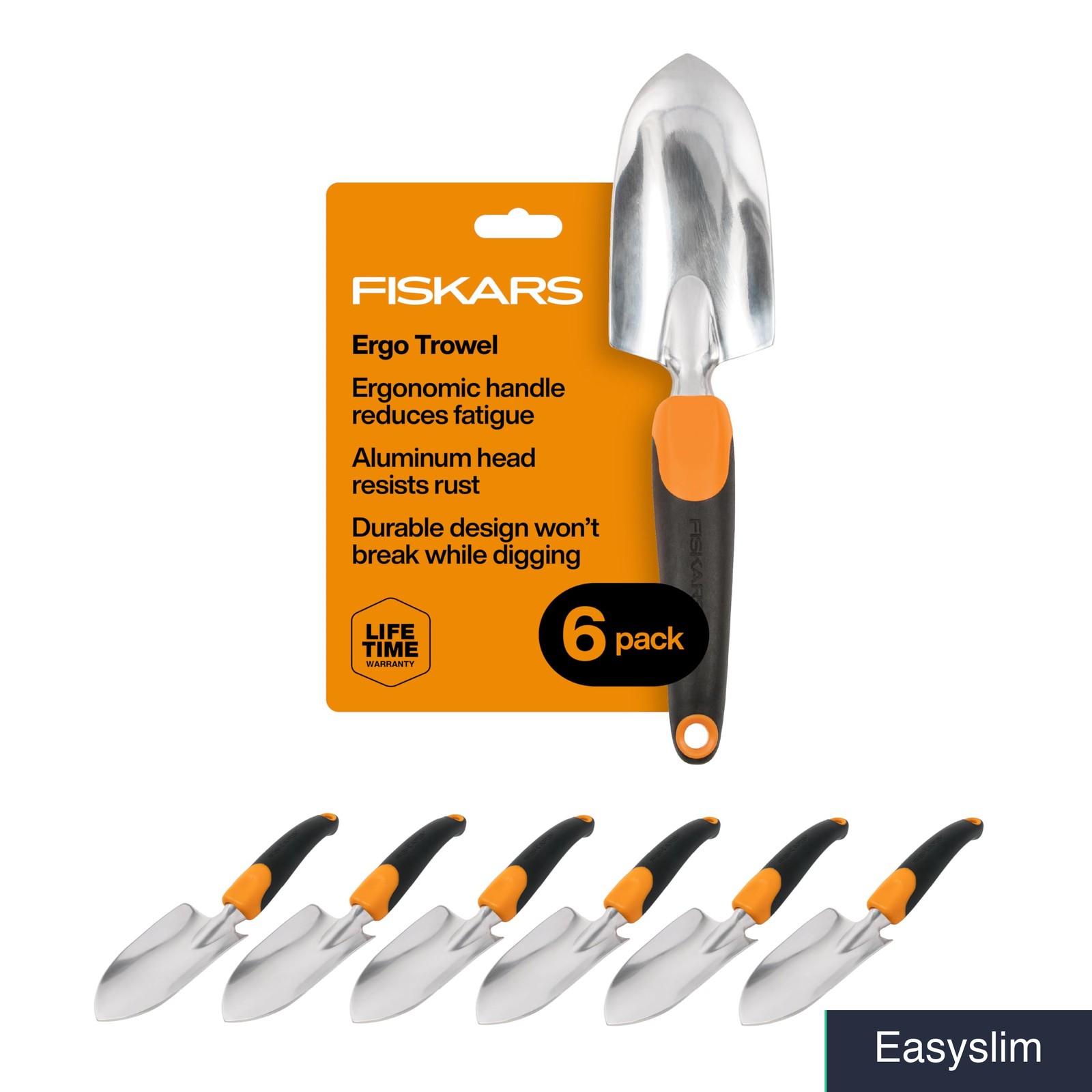 Heavy Duty Aluminum Garden Hand Trowel Black Ergonomic Digging 6 Pack