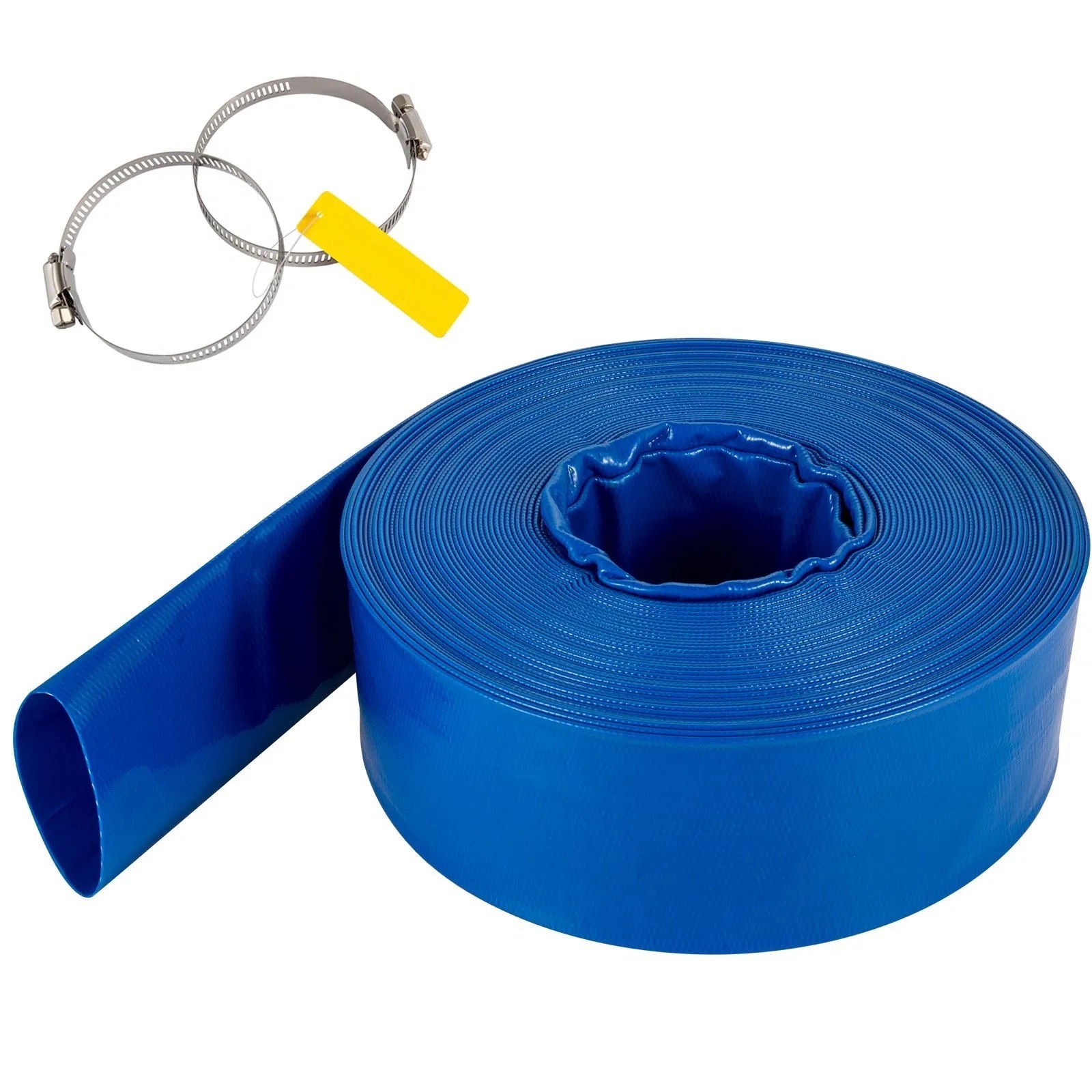 Discharge Hose, 1-1/2″ x 100′, PVC Fabric Lay Flat Hose, Heavy Duty Backwash