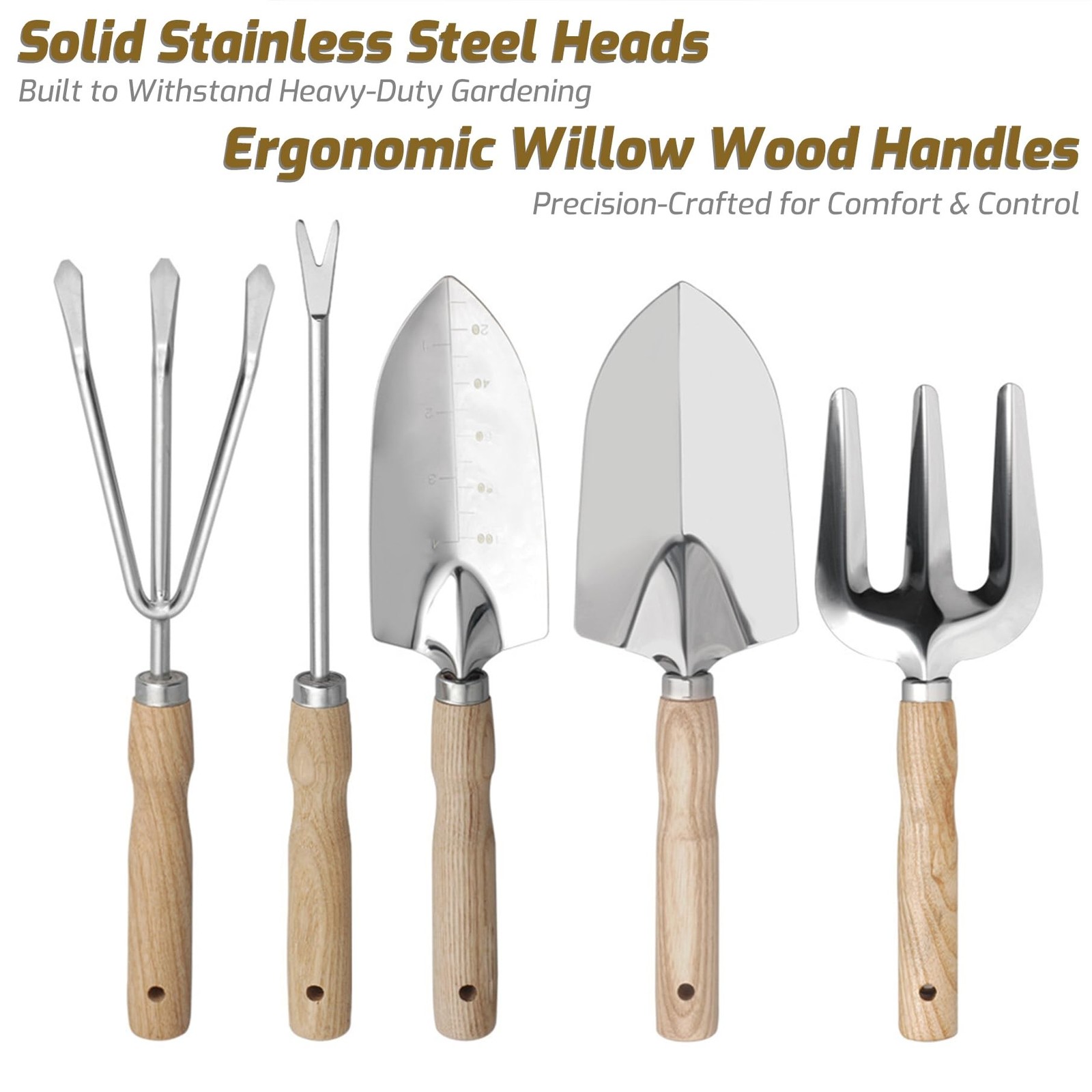 13-Piece Garden Tools Set with Tote Bag & Apron, Repotting Mat – Stainless St…
