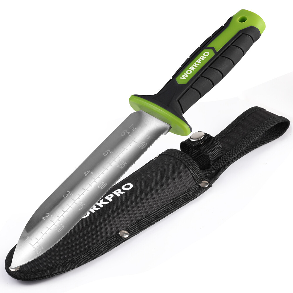 WORKPRO Hori Hori Garden Knife Weeding Digging Tool 7″ Blade TRP Handle w/Sheath