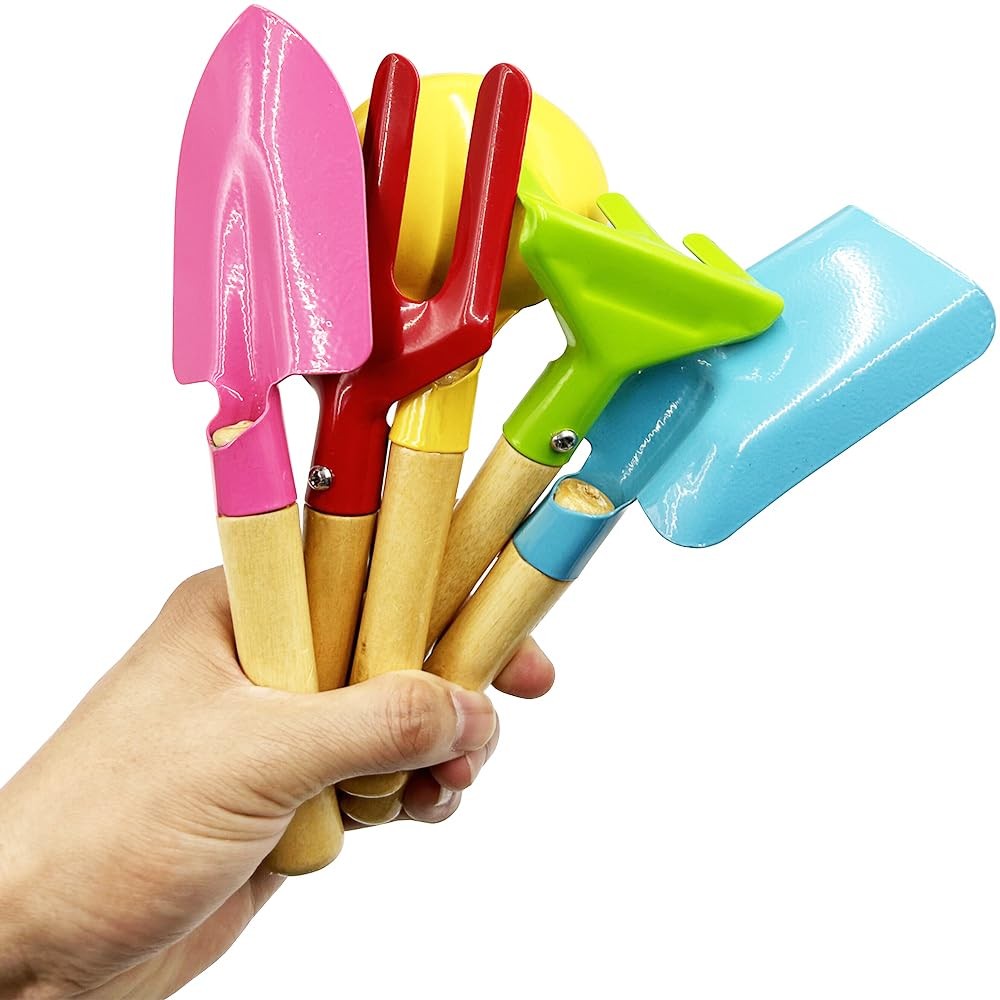 Gardening Tool Set Trowel, Rake, Shovel, Fork, Spoon for Outdoor Use